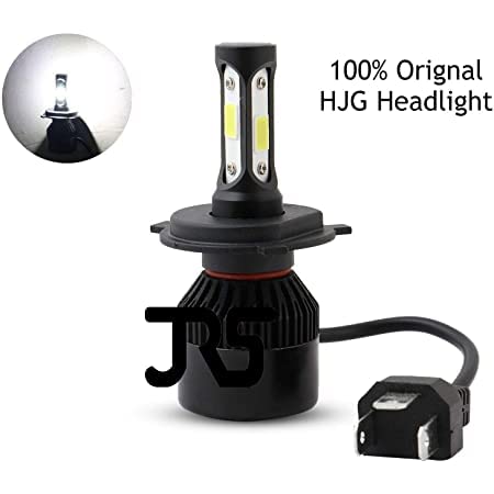HJG M4 4 Side H4 LED Headlight Bulb with Cooling Fan Head lamp Conversion Kit for Bike Car SUV and Motorcycles (55W, White) - bikerstore.in