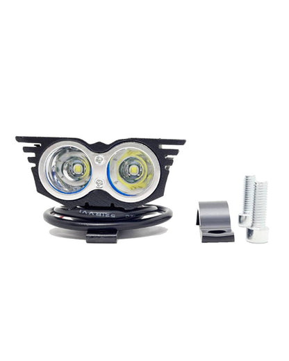 HJG 2 LED Owl Eye Waterproof CREE LED Fog Light with 3 Mode Function High Beam/Low Beam & Flashing for Bike/Motorcycle and Cars (20W, Black, 1 PC) - bikerstore.in