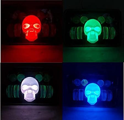 Splendor SKULL BHOOT DRL LED Projector Headlight Assembly Hi/Low Beam With BOSS DRL For Hero Splendor Plus, Splendor Pro, Splendor - bikerstore.in