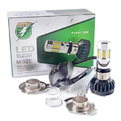 RTD ORIGINAL LED H4 DC Power Headlight Bulb Headlight for Bikes, White LED Headlight with Cooling Fan Head lamp Conversion Kit | Type H4 - bikerstore.in