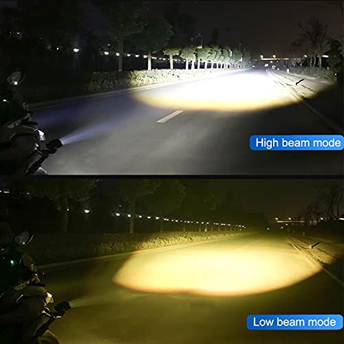 HJG Y Lens Foglight Ultra Wide Dual Intensity LED Driving Fog Lights White/Yellow (2*45W = 90W Total) Universal For All Cars & Bikes - bikerstore.in
