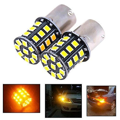 Orange LED Indicator Bulb Bright 360° Reflecting LED Indicator Bulbs Light (STRAIGHT PIN LED ) 2pc Indicator Light Car, Motorbike LED (12 V, 10 W)  (Universal For Bike, Universal For Car, Pac - bikerstore.in