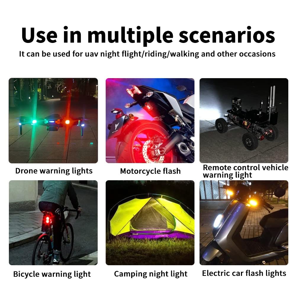 Helmet Bike Bicycle Safety Signal Warning Motorcycle Helmets led LED Helmet Strip Light Aircraft Strobe Exterior (Multicolor) Pack of 1