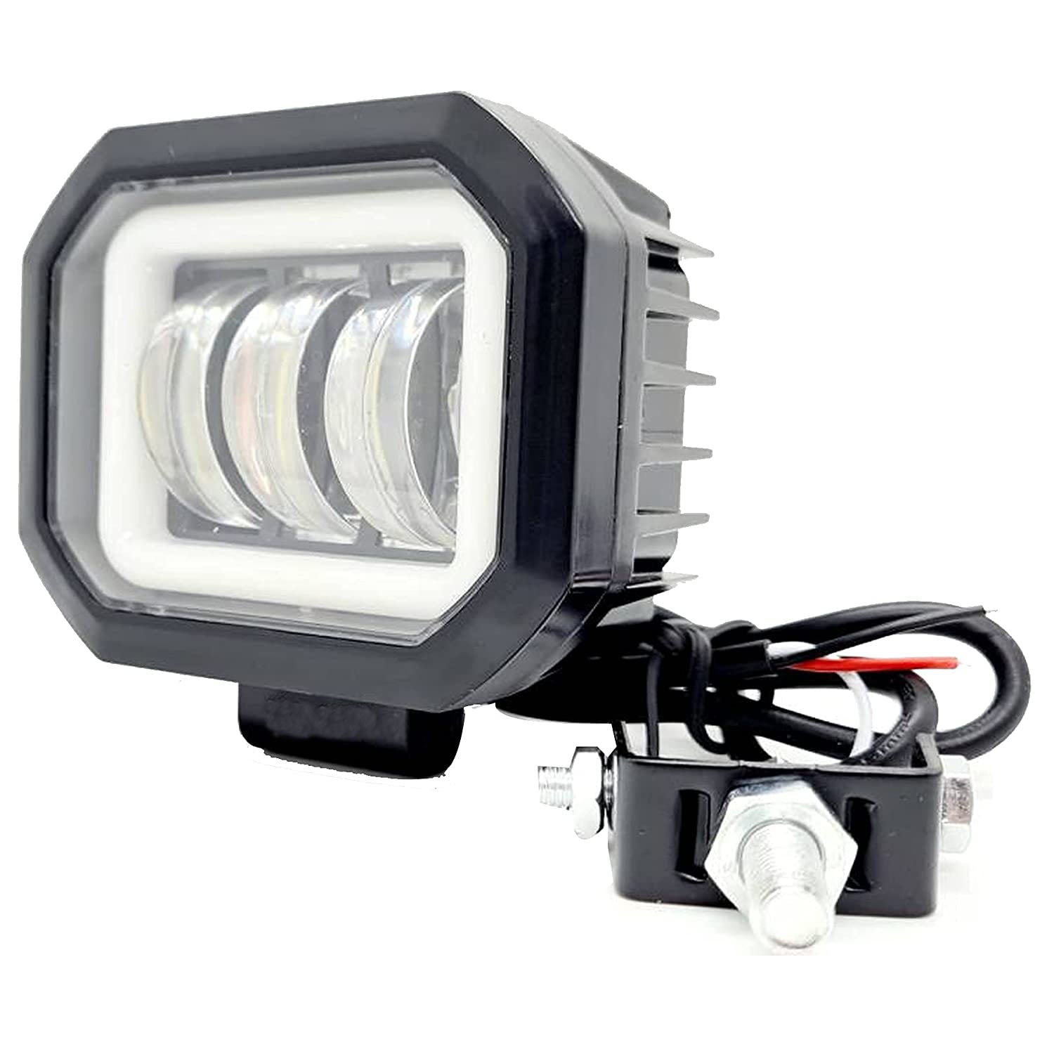 HJG Harley Square Shape fog light 3 Led Blue DRL For Bikes & Cars.(Light  Power: 60W Voltage: DC9-80V)