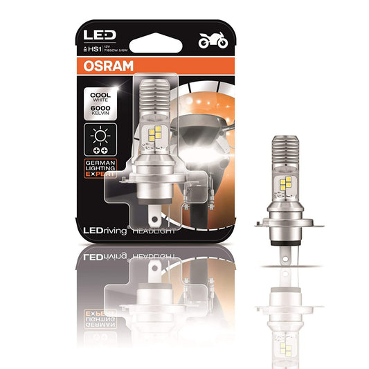 OSRAM LEDriving HEADLIGHT for bikes HS1 7285CW 5/6W 12V PX43T Blister Pack, Cool White - bikerstore.in