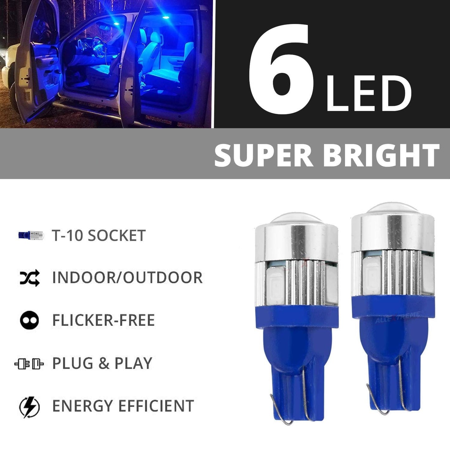 LED Projector Parking Bulbs for Car & Bike (Set of 2) - White/Blue/Red/Green - bikerstore.in