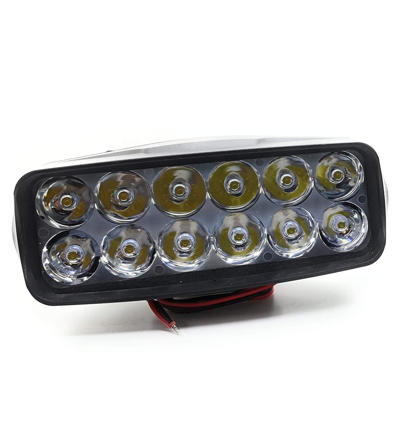 12 LED Fog Lights for Bikes and Cars High Power, Heavy clamp and Strong ABS Plastic. (12 led Single) - bikerstore.in