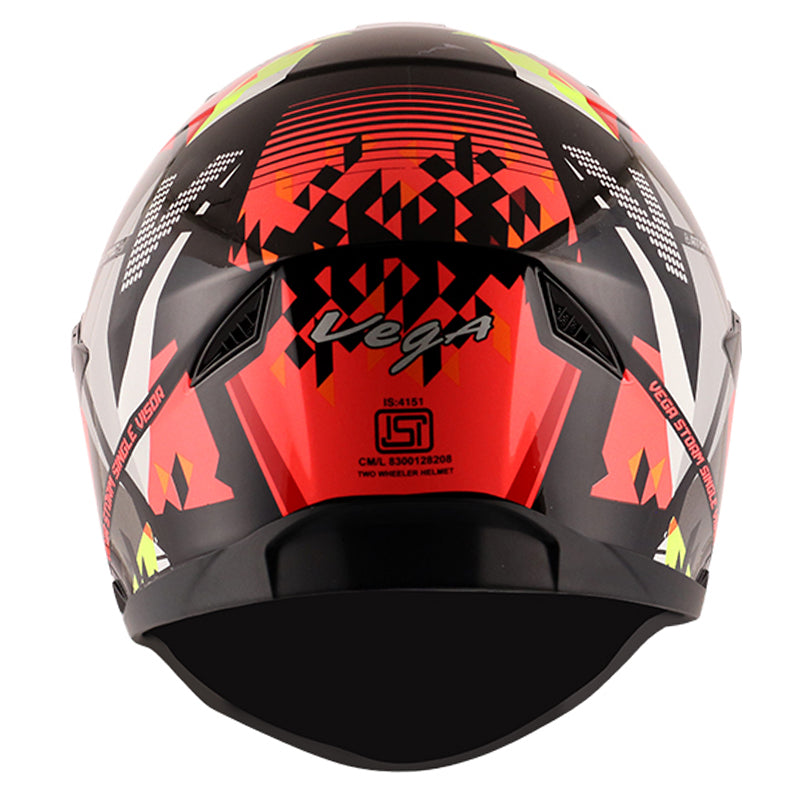 Vega Storm Atomic Black Red Helmet - bikerstore.in