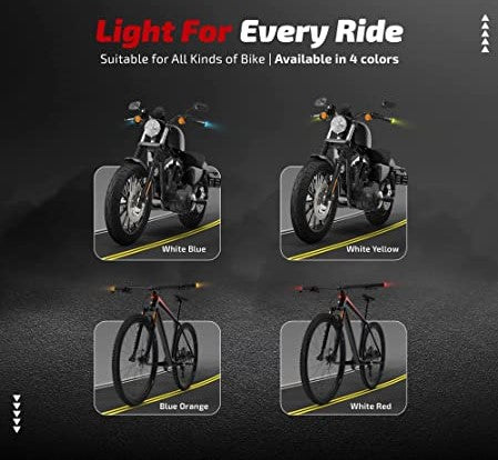Motorcycle Bike Handle Light Dual Color Turn Signal Indicator Light - bikerstore.in
