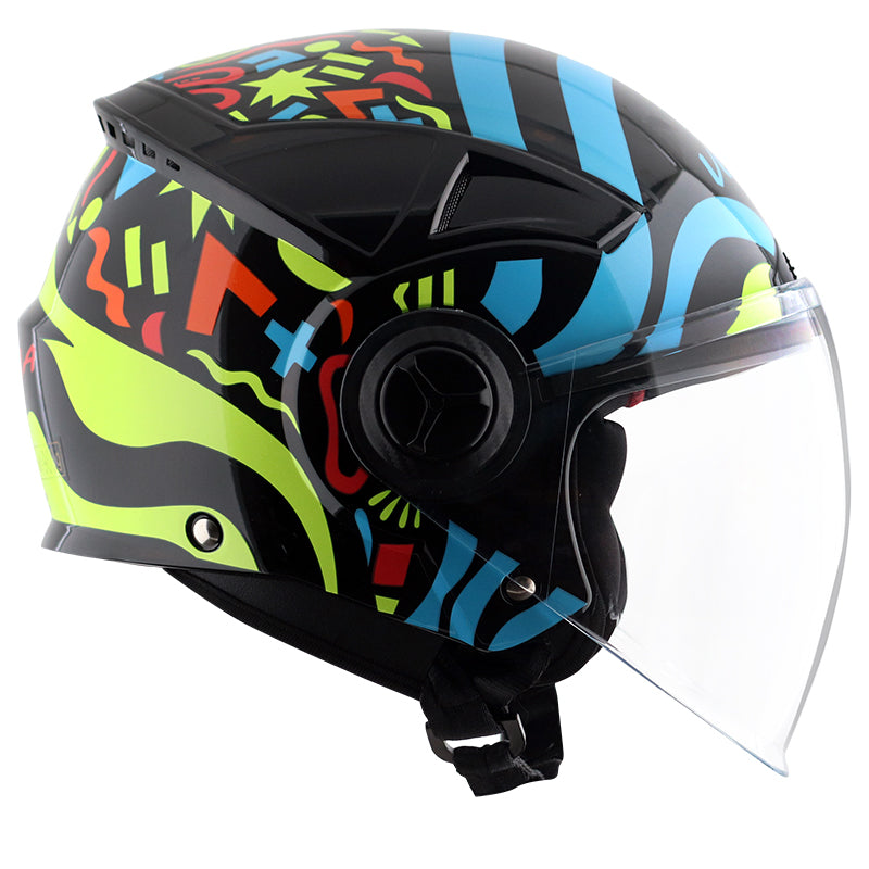 Vega Blaze Dx BZ1 Black Neon Yellow Helmet - bikerstore.in