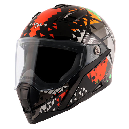 Vega Storm Atomic Black Orange Helmet - bikerstore.in