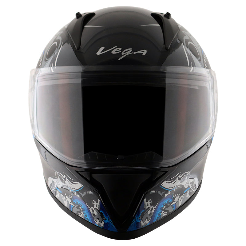 Vega Bolt Octopus Black Blue Helmet - bikerstore.in