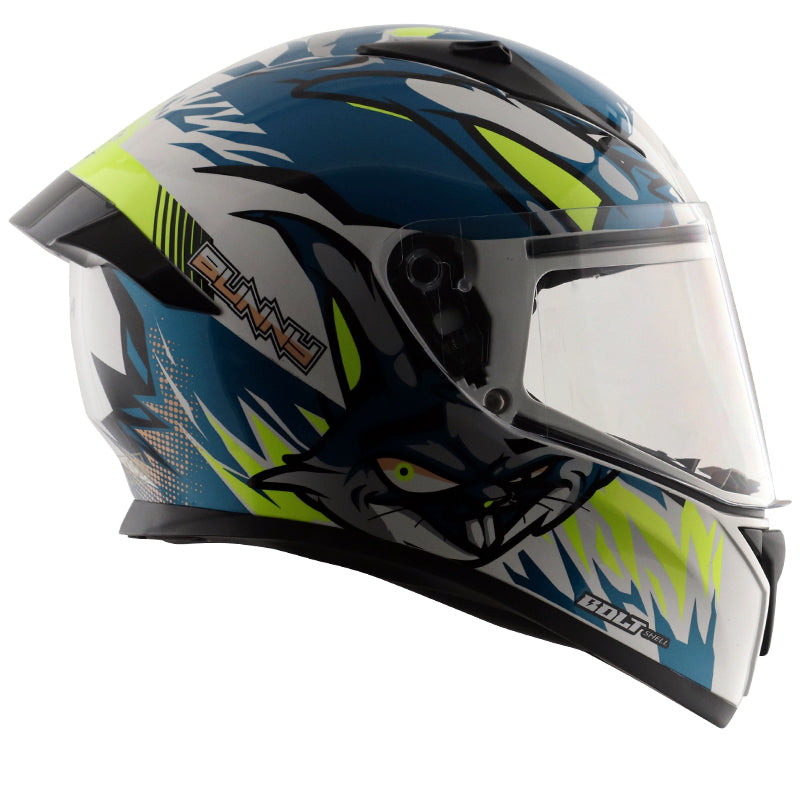 Vega Bolt Bunny White Blue Helmet - bikerstore.in