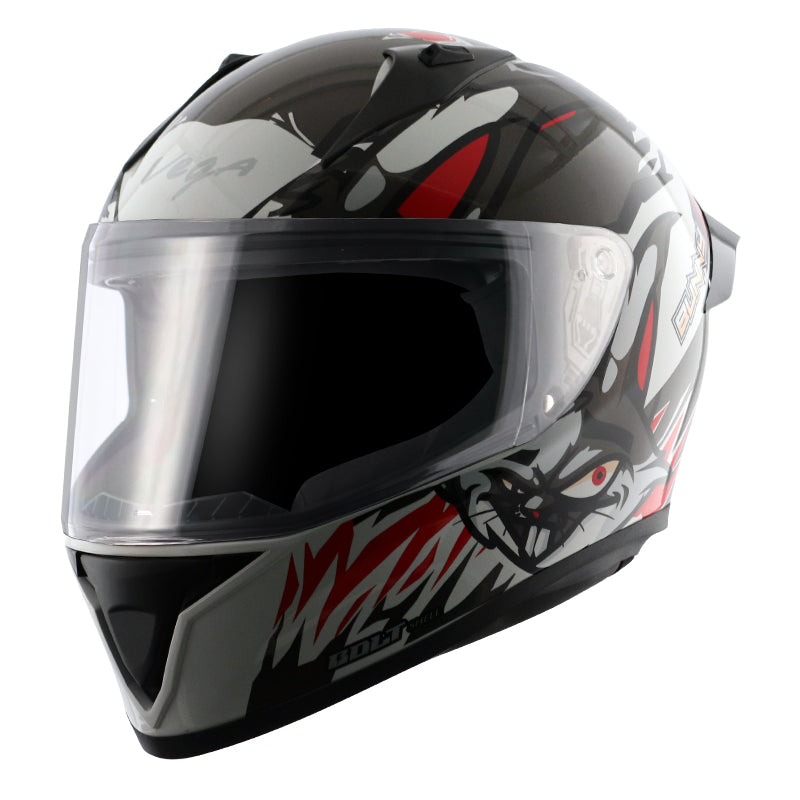 Vega Bolt Bunny White Red Helmet - bikerstore.in