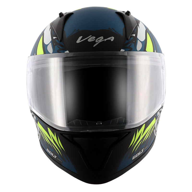 Vega Bolt Bunny Dull Black Blue Helmet - bikerstore.in