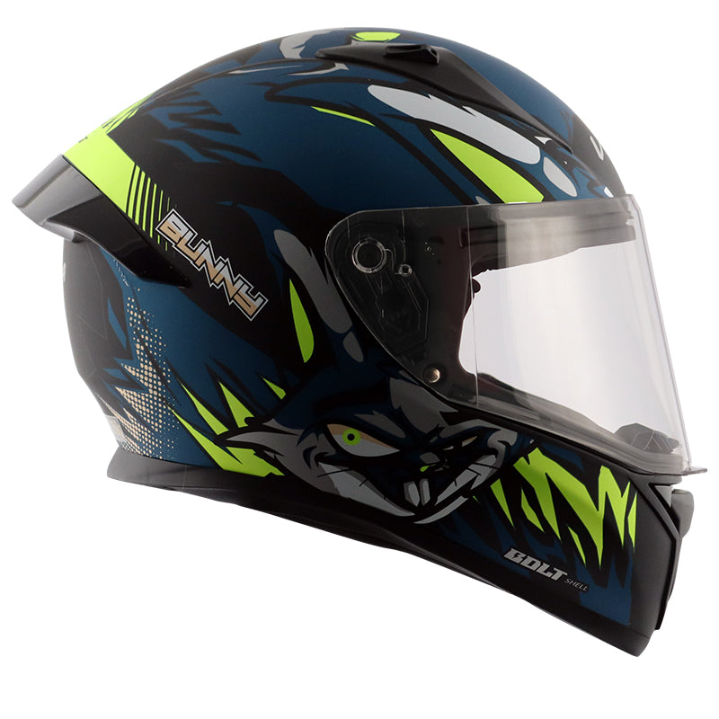 Vega Bolt Bunny Dull Black Blue Helmet - bikerstore.in