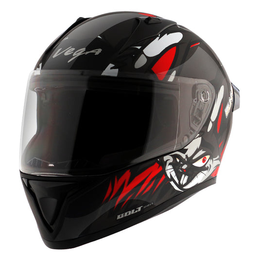 Vega Bolt Bunny Black Red Helmet - bikerstore.in