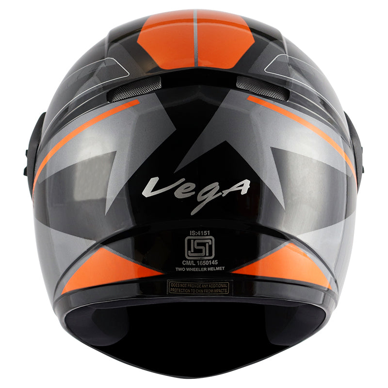 Vega Cliff Pioneer Black Orange Helmet - bikerstore.in