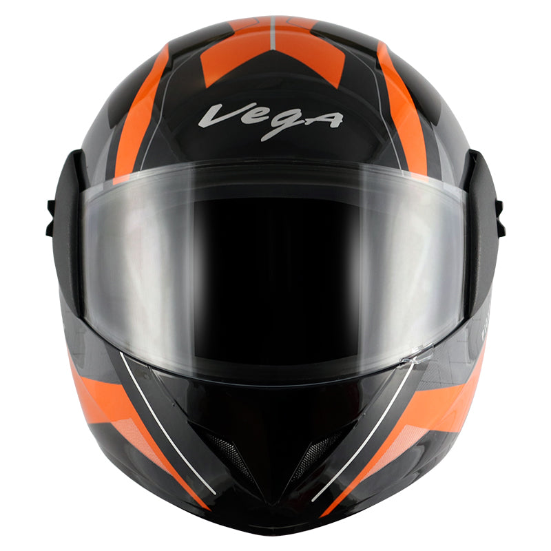 Vega Cliff Pioneer Black Orange Helmet - bikerstore.in