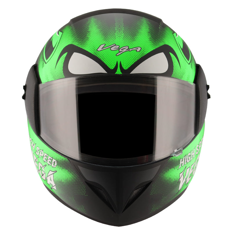 Vega Cliff Devil Black Neon Green Helmet - bikerstore.in