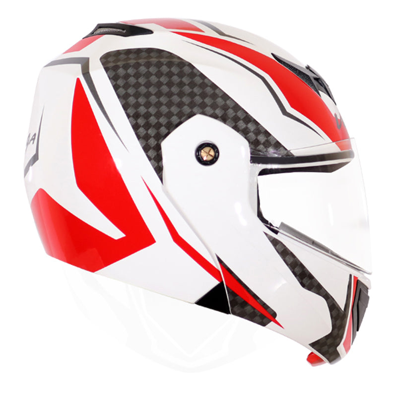 Red and white motorcycle hot sale helmet