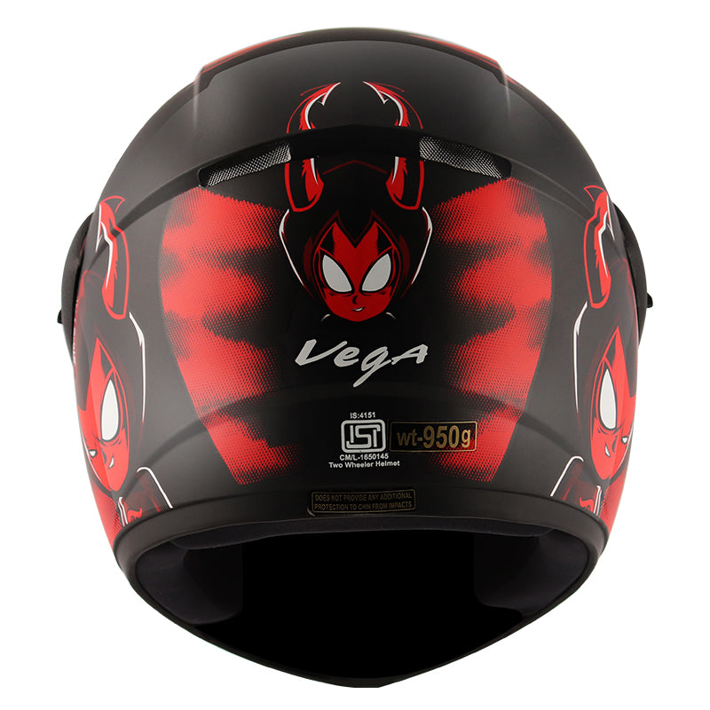 Vega Cliff Devil Black Red Helmet - bikerstore.in