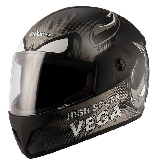 Vega Cliff Devil Black Grey Helmet - bikerstore.in