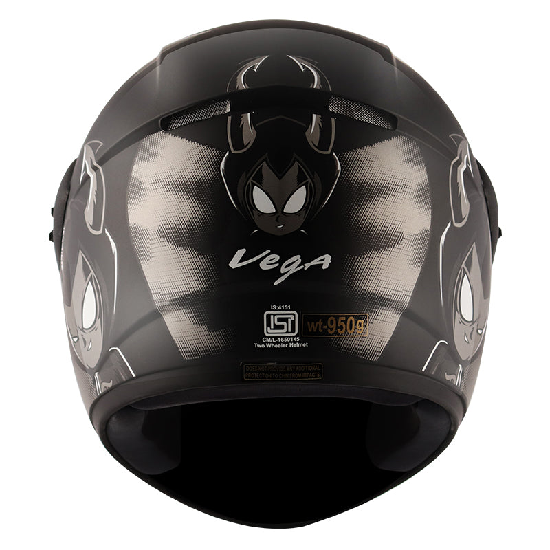 Vega Cliff Devil Black Grey Helmet - bikerstore.in