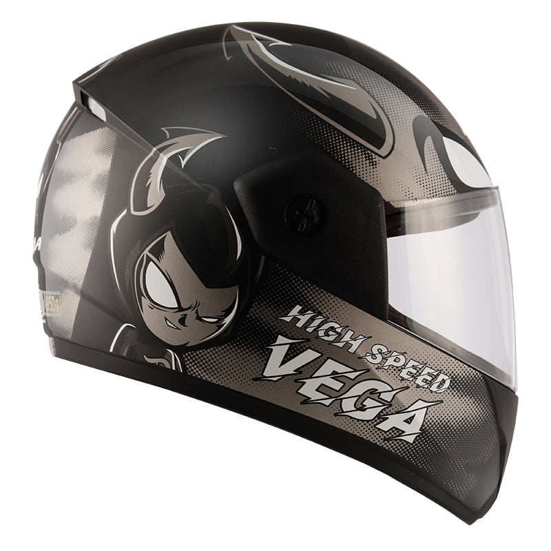Vega Bolt Macho Helmet - Black Grey – Motorizzr