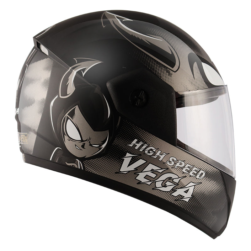 Vega Cliff Devil Black Grey Helmet - bikerstore.in