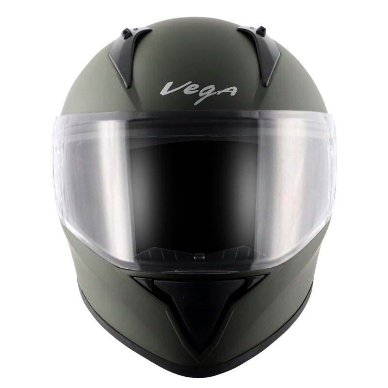 Vega Bolt Dull Battle Green Helmet - bikerstore.in