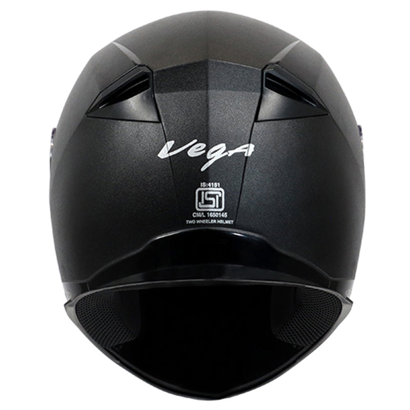 Vega EVO Leather Finish Black Helmet - bikerstore.in