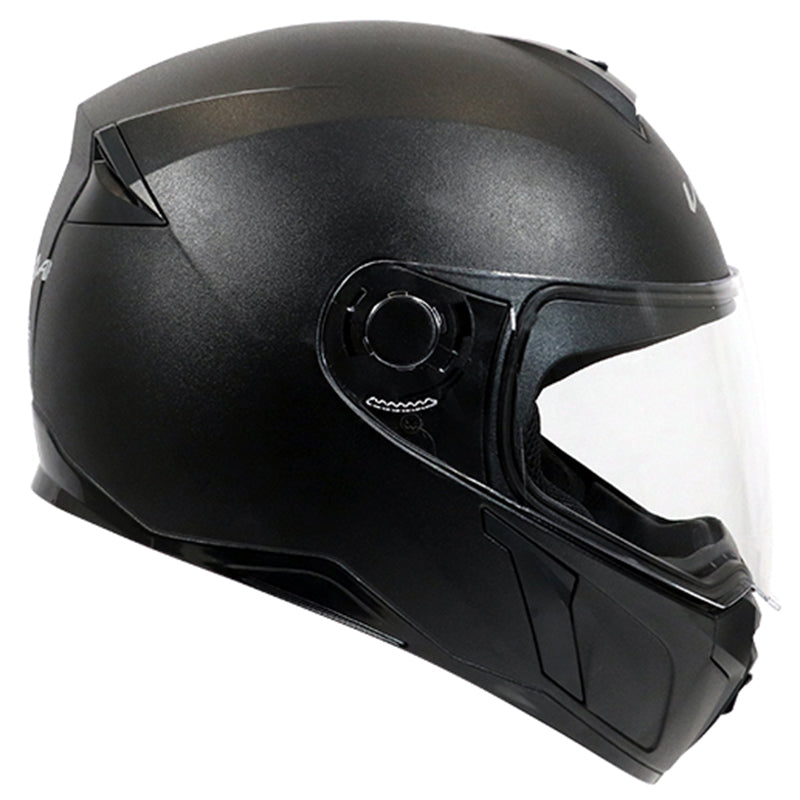 Vega EVO Leather Finish Black Helmet - bikerstore.in