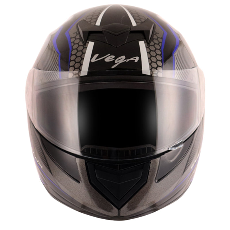 Vega Edge DX Blast Black Blue Helmet - bikerstore.in