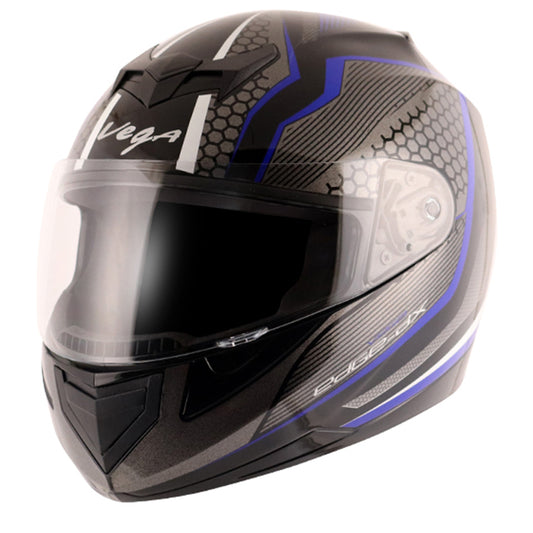 Vega Edge DX Blast Black Blue Helmet - bikerstore.in