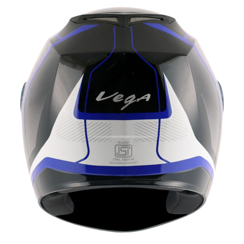 Vega Edge DX Blast Black Blue Helmet - bikerstore.in