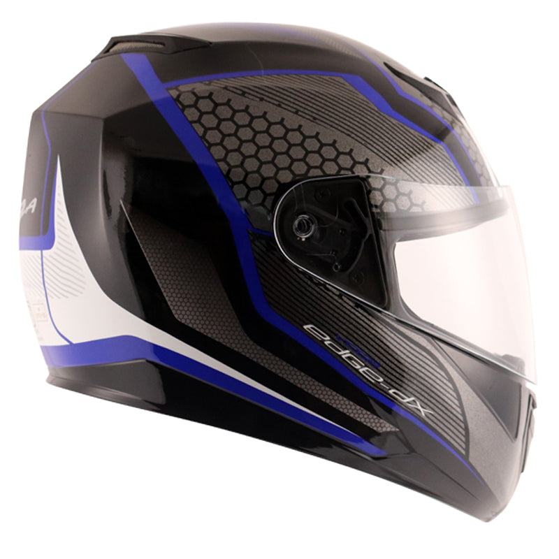 Vega Edge DX Blast Black Blue Helmet - bikerstore.in