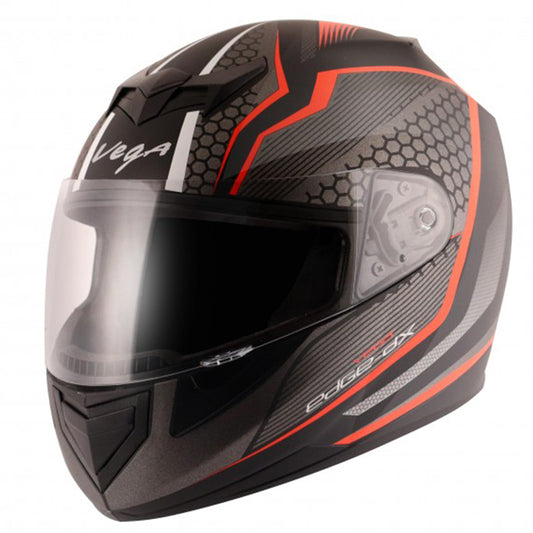 Vega Edge DX Blast Black Orange Helmet - bikerstore.in