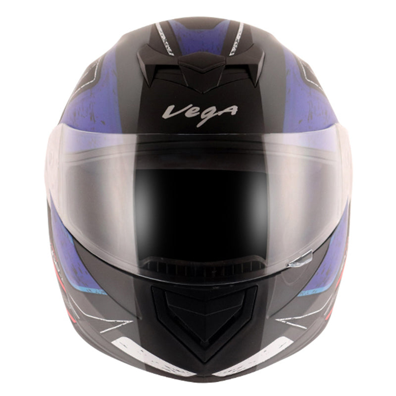 Vega Edge DX Crystal Black Blue Helmet - bikerstore.in