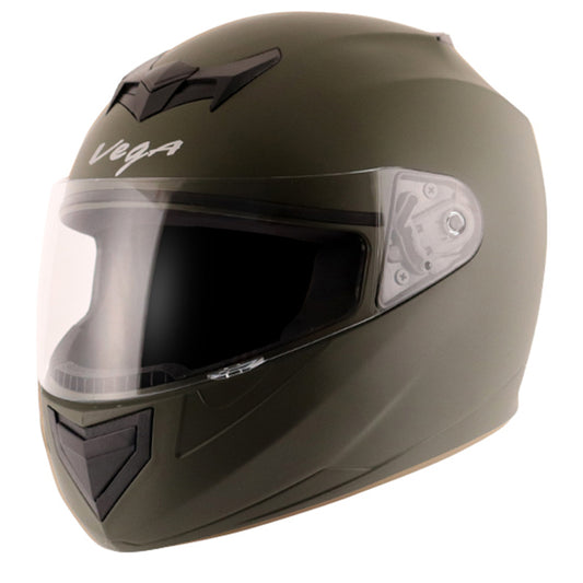 Vega Edge Dx Dull Battle Green Helmet - bikerstore.in