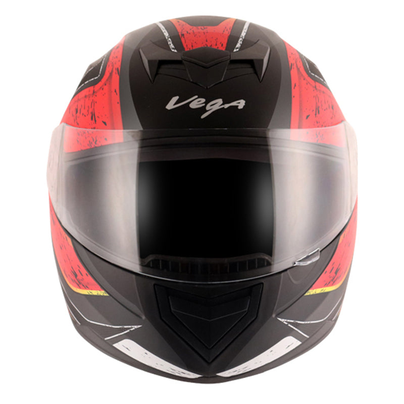 Vega Edge DX Crystal Black Red Helmet - bikerstore.in