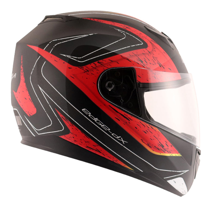 Vega Edge DX Crystal Black Red Helmet - bikerstore.in