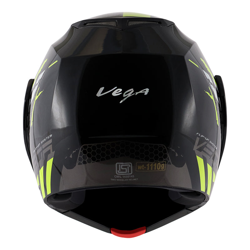 Vega Crux Dx Flex Black Neon Yellow Helmet - bikerstore.in
