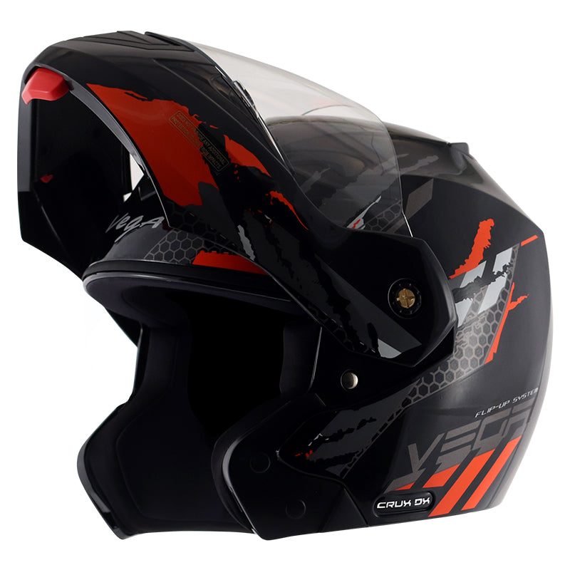 Vega Crux Dx Flex Black Orange Helmet | Shop Helmets at BIKERSTORE.IN ...