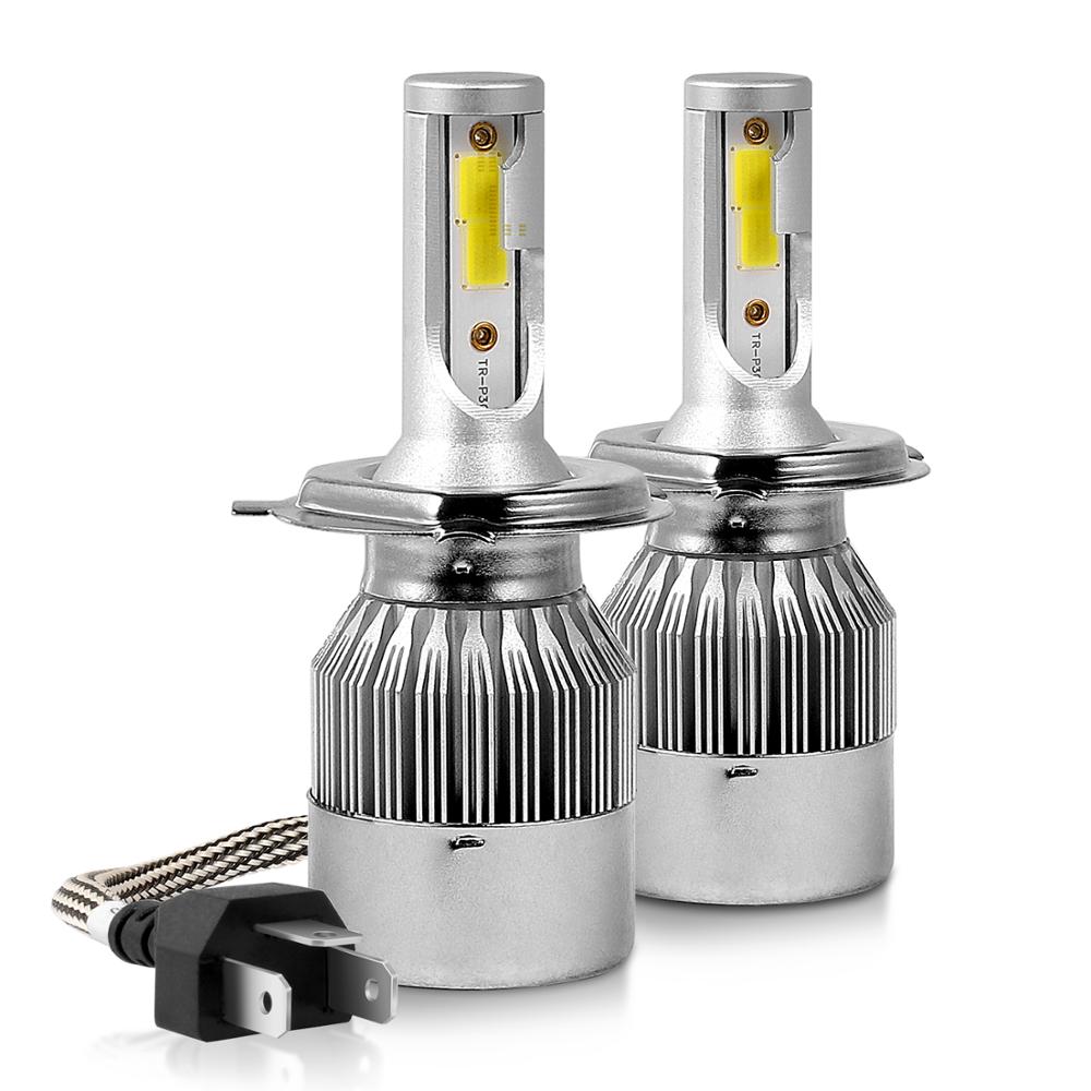 C6 ORIGINAL 6500K LED Headlight Conversion Bulb 72W H4 - Set of 2 (White) Type H4 - bikerstore.in