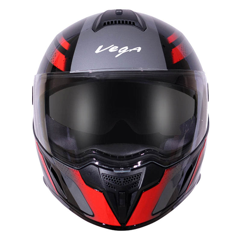 Vega Ryker D/V Diamond Black Red Helmet - bikerstore.in