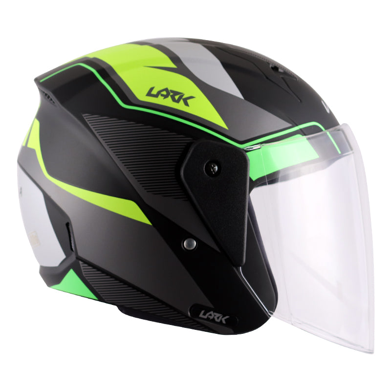 Vega Lark Legend Dull Black Neon Yellow Helmet - bikerstore.in