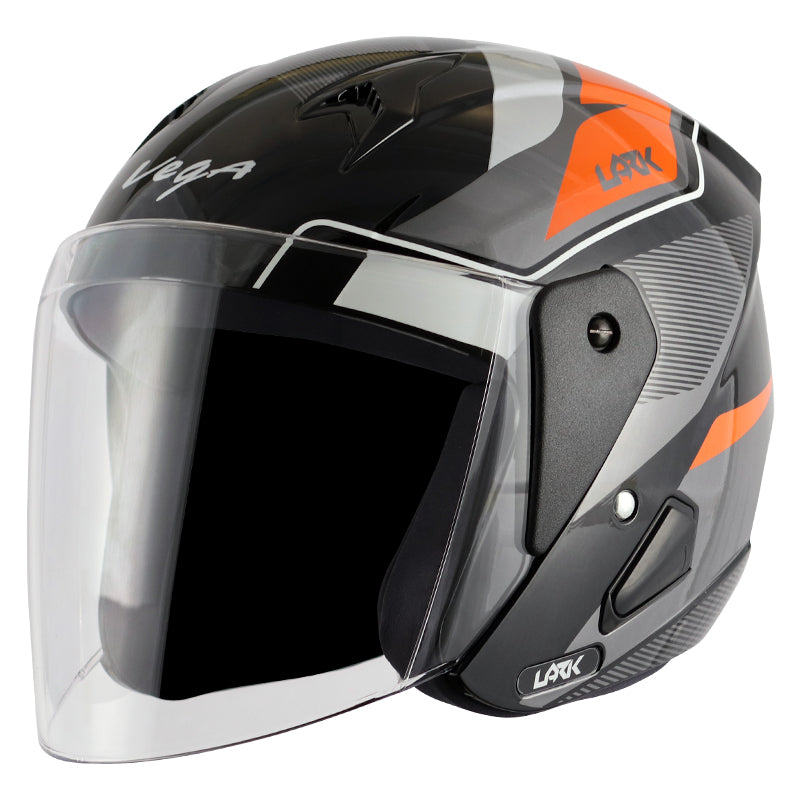 Vega Lark Legend Black Orange Helmet - bikerstore.in