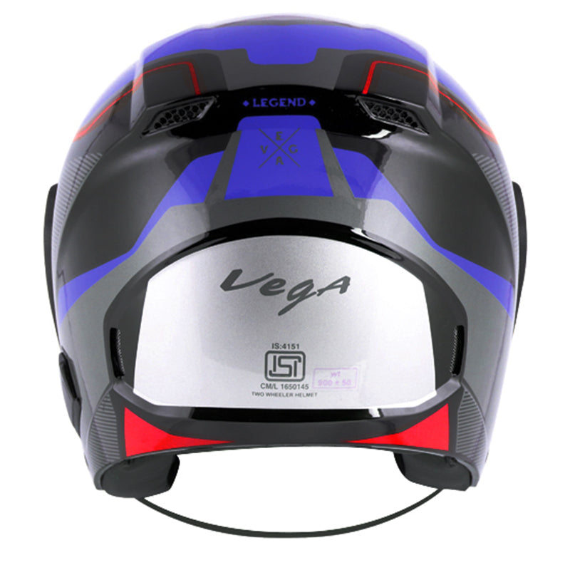 Vega Lark Legend Black Blue Helmet - bikerstore.in