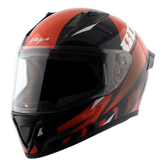 Vega Bolt Macho Black Orange Helmet - bikerstore.in